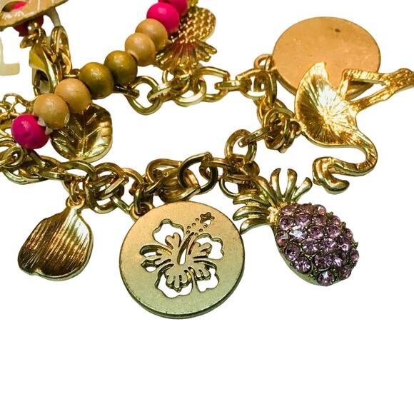 Gold Tone Charms Bracelet - Picture 2 of 5